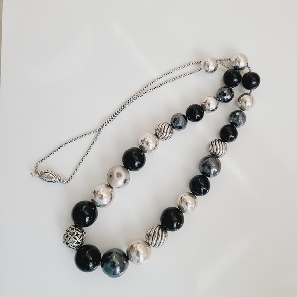 David Yurman Large Elements Bead Necklace With Bla - Picture 10 of 16